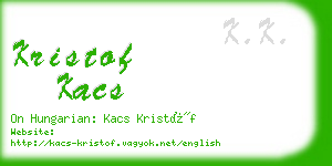 kristof kacs business card